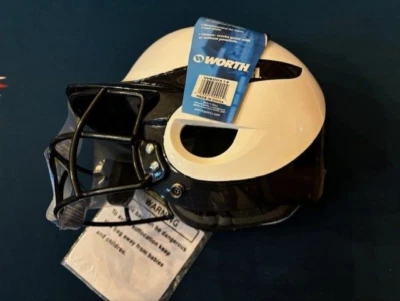Nuevo Casco de Bateo de Softbol Worth para Mujeres Niñas con Protector Facial Talla Única - Negro/Blanco Foto 1 de 4