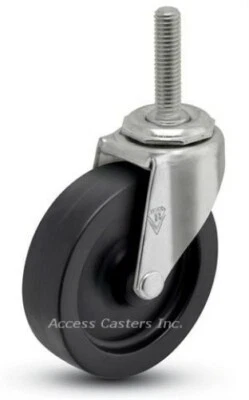 ACCESS CASTERS INC. 4STCPS-806 4" Swivel Caster, Polyolefin Wheel, 7/16 - 14 x 2-1/4 Threaded Stem