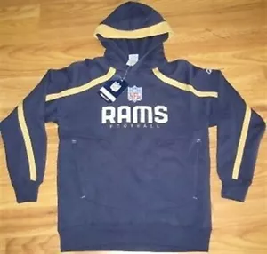 ST LOUIS RAMS HOODED SWEATSHIRT NEW L REEBOK LARGE LRG - Picture 1 of 1