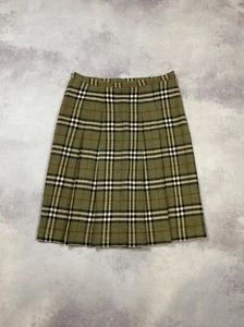 Vintage 80S Burberry Nova Check Wool Shorts Skirt Size XL - Picture 1 of 9