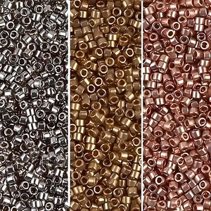Miyuki Delica Seed Beads Bundle 21GM Size 11/0, DB021, DB022L, DB040 3 Tubes - Picture 1 of 4