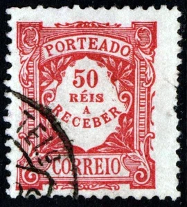 PORTUGAL 1904 POSTAGE DUE 50 Reis Rose Perf 11½ SG D397a VFU - Picture 1 of 2