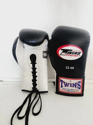 Guantes especiales Twins de 12 oz Muay Thai KickBoxing MMA - con cordones Foto 1 de 4