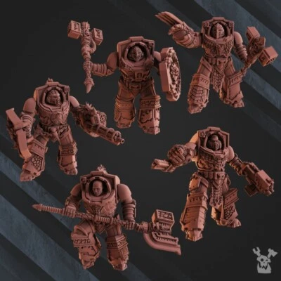 Set of 5 Volcano Armor Squad - DakkaDakka Store/Sci-fi/Tabletop Miniature
