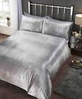 Embellished Velvet Duvet Cover Quilt Bedding Bed Set Tiffany Silver Grey Single