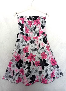 Morgan Ladies Strapless Party/Evening Fit & Flare Dress size Small Pink floral - Picture 1 of 6
