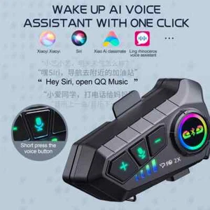 Bluetooth Motorrad Helm Intercom Headset Wasserfest Rauschminderung Reiter T - Bild 1 von 6