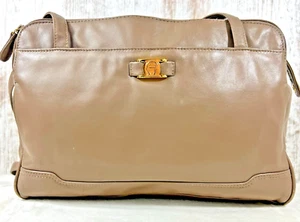 Etienne Aigner Geldbörse Leder glatte Schulter taupe 5 Fächer Fuß Vintage - Bild 1 von 22