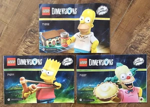 LEGO Dimensions The Simpsons Level + Fun Pack BOOKLETS MANUALS ONLY - Lot of 3 - Picture 1 of 8