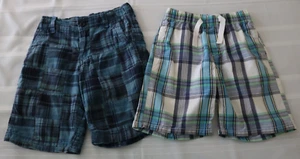Boy's Shorts PLAID Blues Pockets Size 7 Gap Kids & OshKosh B'gosh Lot of 2 - Picture 1 of 18