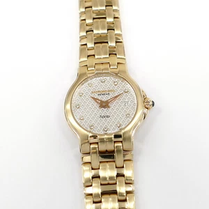 Raymond Weil Fidélio 9962 Silver Guilloche Dial 18k Gold Plated Crystal Markers - Picture 1 of 13