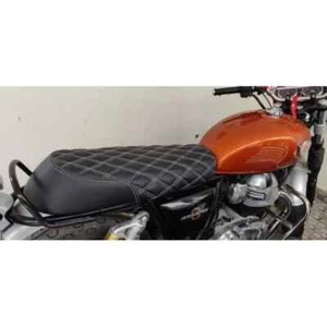 FUNDA DE ASIENTO BLANCA Y NEGRA APTA PARA ROYAL ENFIELD INTERCEPTOR INT 650 2018 - 2024 - Imagen 1 de 6