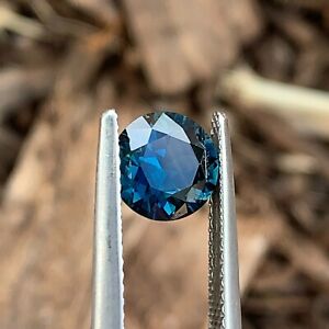 1.71ct Blue Australian Sapphire, Round Brilliant Natural Gemstone *Video*