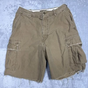 Pantalones Cortos De Colección Abercrombie And Fitch Carga Para Hombre 34 Caqui Sueltos Patinador Thrashed Y2K - Imagen 1 de 12