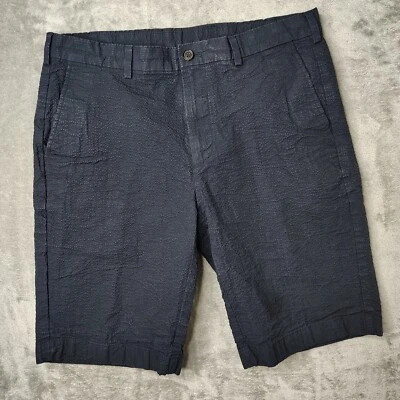 Pantalones Cortos Brooks Brothers Para Hombre 34 Azul Bermudas Seersucker Golf Performance Preppy Foto 1 de 4