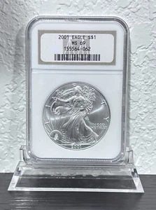 2001 Silver Eagle NGC MS69 American Silver Eagle ASE $1 - Picture 1 of 4