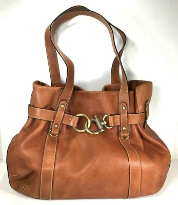 Bolso de hombro Abro grande de cuero marrón suave - ligeramente desgastado Foto 1 de 4