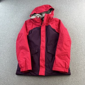 REI Co-op Jacket Girls Medium 10-12 Purple Pink Hooded Fleece Lined Outdoors - Picture 1 of 12