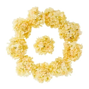 10 Pack Champagne Hydrangea Artificial Flowers with Stem for Home Decor, 6.5 in - Picture 1 of 7