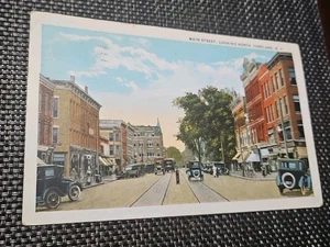  Main Street Looking North Cortland New York NY Autos Schienen 1930 Postkarte 1179 - Bild 1 von 9