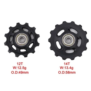 Bike Bicycle Rear Derailleur Wheel Pulley Wheel 12T 14T For 9/10/11 Speed - Picture 1 of 39
