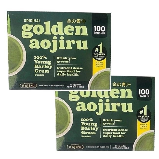 Golden Aojiru -100% Cebada Joven Verde Hierba Jugo Polvo 3g X 100 PACK LOTE DE 2 Foto 1 de 1