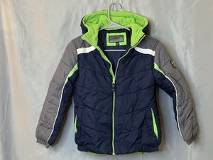 Boys Winter Coat Puffer Jacket Navy Size 8, Protection System - - Picture 1 of 5