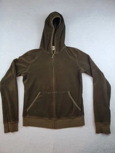Juicy Couture Sweat à Capuche Velours Fermeture Éclair Intégrale Femme Marron Taille Medium - Photo 1/21