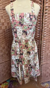 Vintage 70's Arnell California Jumper Dress Floral Cottagecore Patchwork Boho - Picture 1 of 8