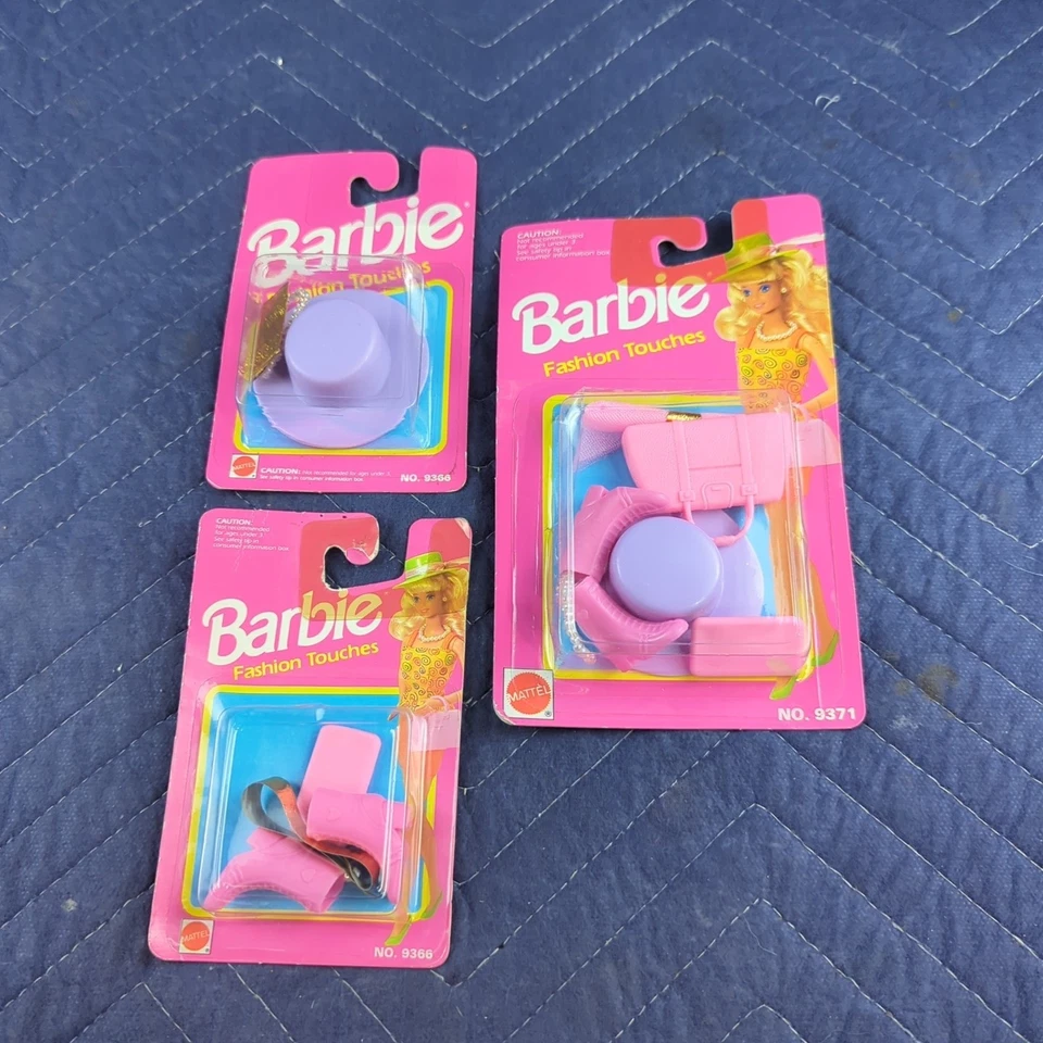 Mattel Barbie Fashion Touches Three 90s - Boots Bag Hat Pearls Accessories
