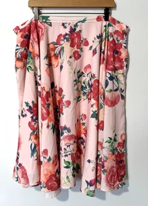 Modcloth Women's Floral Roses A Line Circle Skirt Sz 2X Plus 100% Polyester EUC - Picture 1 of 8