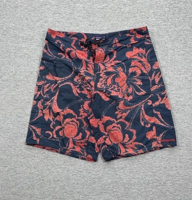 Patagonia Board Shorts Para Hombre Talla 34 Azul Rojo Floral Playa Natación Cordón Foto 1 de 4