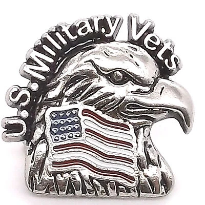 Eagle and Flag Decorative Snap Set Antique Silver 1" 1265-99 Stecksstore - Image 1 of 2