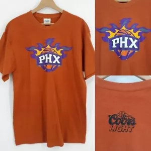 Vintage 90er Jahre Phoenix Suns T-Shirt L Flame Emblem Coors Licht Logo kurzarm - Bild 1 von 11