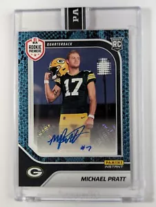 2024 Panini Instant NFL Rookie Premier RPS Michael Pratt Blue Viper Auto #D 1/1 - Picture 1 of 2