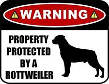 Warning Property Protected by a Rottweiler (SILHOUETTE) Laminated Dog Sign
