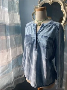 Tencel Chambray Denim Shirt Size Small Eddie Bauer - Picture 1 of 7