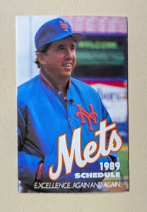 1989 New York Mets Baseball Pocket Schedule MLB WFAN Version Davey Johnson ⚾️⚾️ - Picture 1 of 2