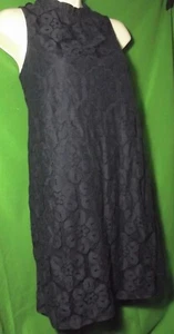 NEW PAPER CRANE NAVY LINED SLEEVELESS COTTON BLEND LACE DRESS M - Picture 1 of 2