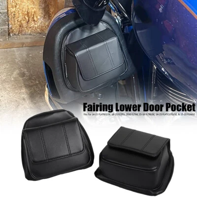 Bolsa de bolsillo de puerta inferior con carenado negro para Harley Street Glide CVO FLHXSE 2015-2023 Foto 1 de 4