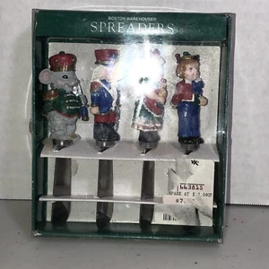 Boston Warehouse Navidad Set de 4 Esparcidores 1996 Santa Cascanueces Niño Niña - Imagen 1 de 4
