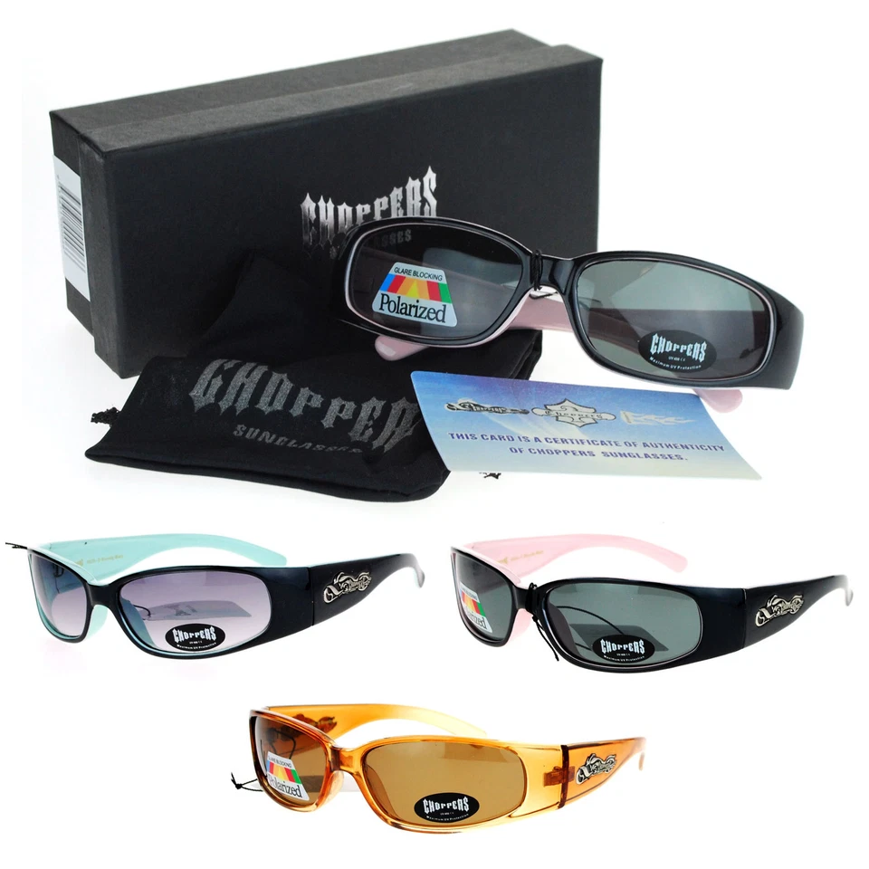 Gafas de sol Choppers polarizadas estrechas rectangulares urdimbre motociclista en caja de regalo Foto 1 de 1