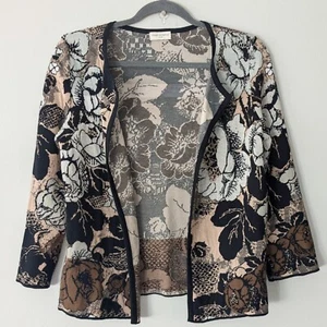Dries Van Noten Open Floral Print Cardigan Sweater Multicolor Us Small - Picture 1 of 5