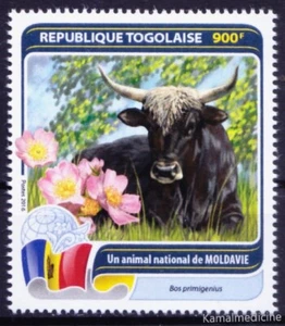 Togo 2016 MNH, National animal of Moldavia - Aurochs, cattle, Flag Wild Animals - Picture 1 of 1