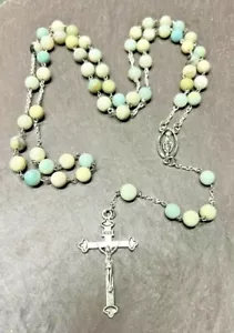 Christian Catholic Semi-Precious Stone, Amazonite Rosary; Handmade, Religious - Picture 1 of 3