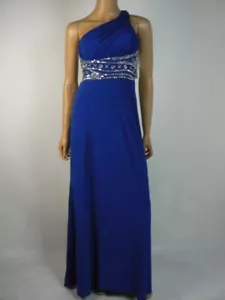 $200 Hailey Logan by Adrianna Papell Cobalt Blue Sequin Jersey Gown 3 4 NWT H281 - Picture 1 of 9