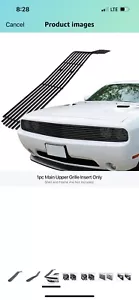Fits 2009-2014 Dodge Challenger Phantom Upper Stainless Black Billet Grille - Picture 1 of 6