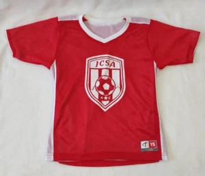 Kids Soccer Training Two-Site Shirt Red/White Short Sleeves - Picture 1 of 5