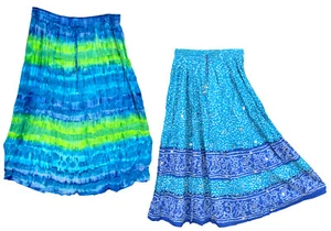 Summer Long Skirt Boho Hippy Bohemian Full Lenth Drawstring Women Ladies Girls - Picture 1 of 5