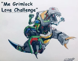 Zeichnung "Me Grimlock Love Challenge". 14x11 Zoll Von Rusted Gear Art - Bild 1 von 1